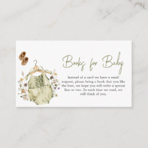 Its a Girl Boho Clothes Baby Shower Books for Baby Enclosure Card
