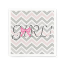 It's a Girl! Bow Themed Baby Shower Napkins