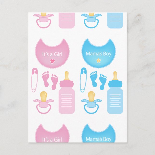 its a girl boy postcard (Front)