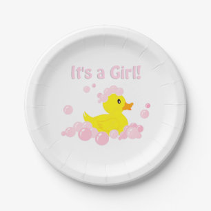 It's a Girl Bubble Baby Shower Paper Plates