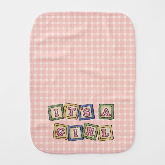 It's a Girl Burp Cloth (Front)