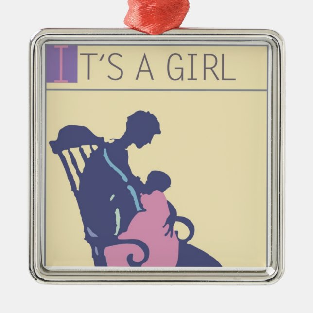 <It's a Girl> by Steve Collier Metal Ornament (Front)