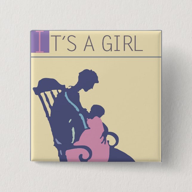 <It's a Girl> by Steve Collier Pinback Button (Front)