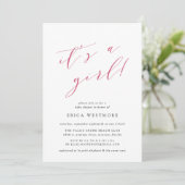It's a Girl | Calligraphy Baby Shower Invitation (Standing Front)