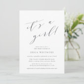 It's a Girl | Calligraphy Baby Shower Invitation (Standing Front)