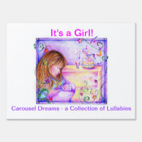 It's a Girl! Carousel Dreams Lawn Sign