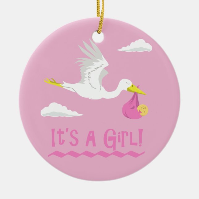 It's a Girl! Ceramic Ornament (Front)