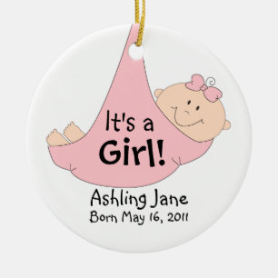 It's a Girl! Ceramic Ornament