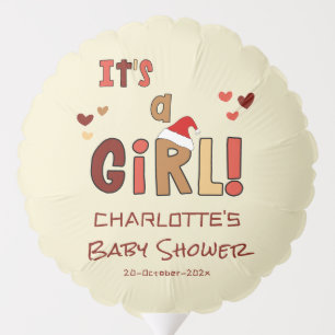 It's a Girl! Christmas Santa Hat Baby Shower Balloon