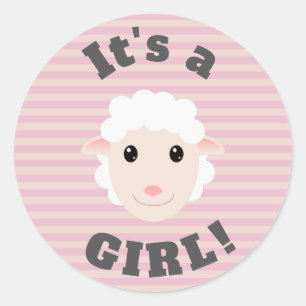 It's a Girl Classic Round Sticker