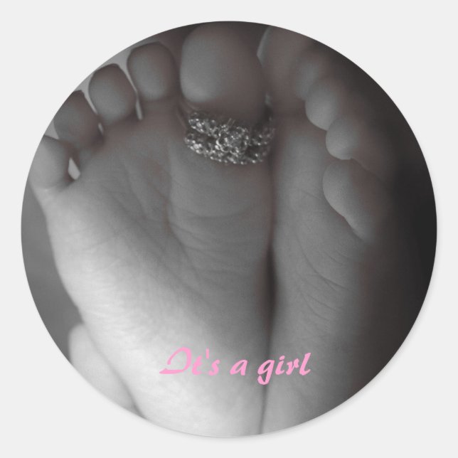 It's a Girl Classic Round Sticker (Front)