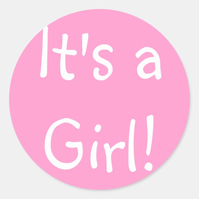 It's a Girl! Classic Round Sticker (Front)