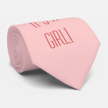 Its a Girl Classy Pink Tie, New Dad or Fathers Day Neck Tie