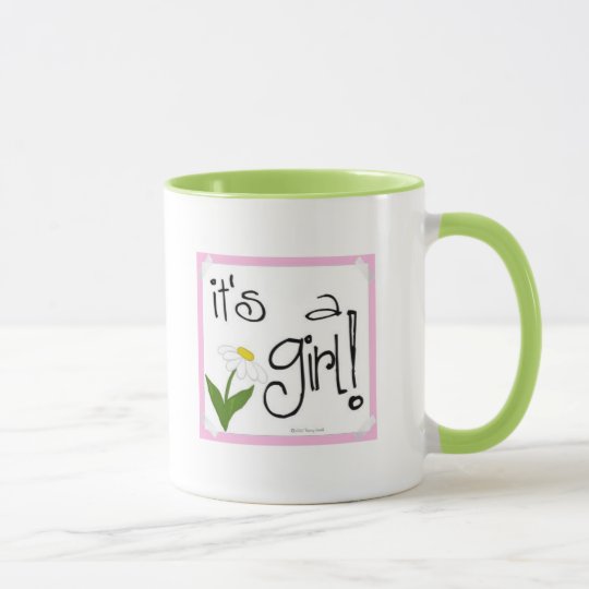 It's a Girl coffee mug, super cute daisy design Mug