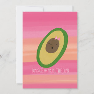 It's a girl Congrats Baby Avocado Watercolor Card