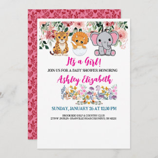 Its a girl cute baby shower invitation card