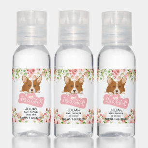 It's a Girl   Cute Corgi Baby Shower  Hand Sanitizer