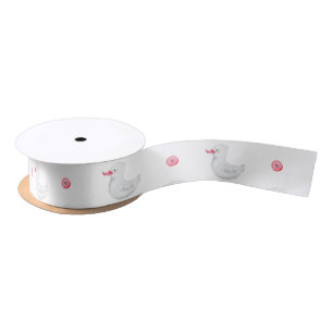 It's a Girl: Cute Duck Pattern  Satin Ribbon