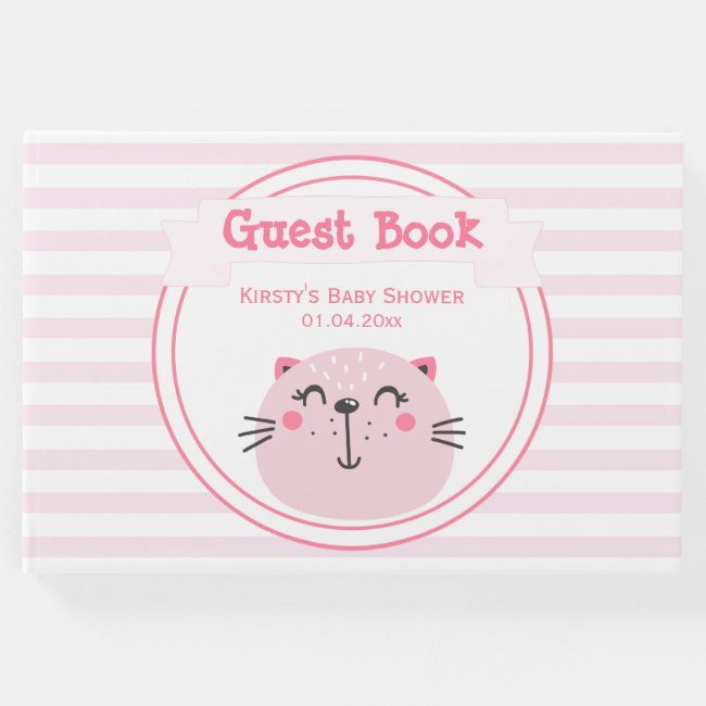 It's a girl! Cute Pink Cat - Baby Shower