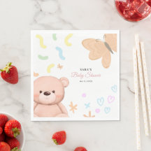 It's a Girl Cute Teddy Bear Baby Shower Cartoon