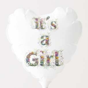 It's A Girl Decorative Text Wildflower Sprays Balloon
