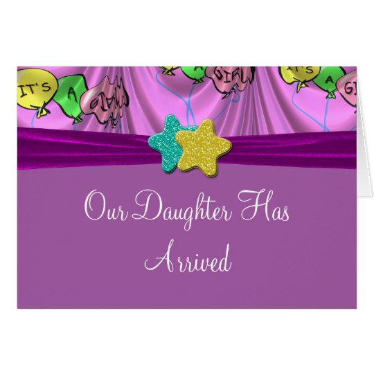 It's A Girl Draped Balloons Announcement
