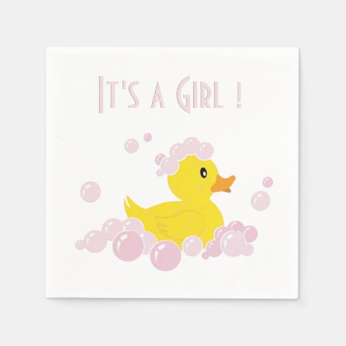 Its a Girl Duck Paper Napkins