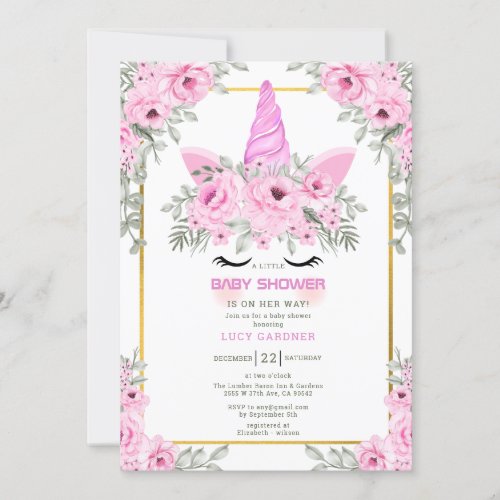 It's A Girl Dusty Rose Floral Cute Baby Shower