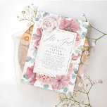It&#39;s A Girl Dusty Rose Floral Cute Baby Shower Invitation at Zazzle