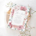 It's A Girl Dusty Rose Floral Cute Baby Shower