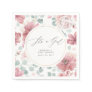 It's A Girl Dusty Rose Floral Cute Baby Shower Napkins