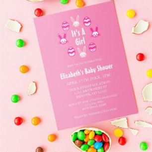It's a Girl Easter Baby Shower Invitation