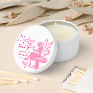 It's a Girl! Fairy Mushroom and Flower Baby Shower Mini Candle Favors