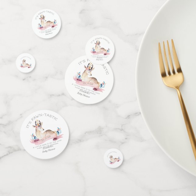 It's a Girl Fawn Woodland Cute Baby Shower Confetti (Group)