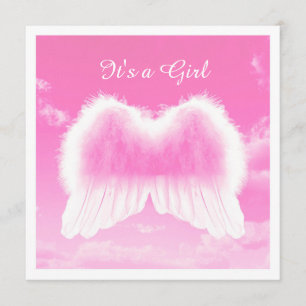 It's a Girl, Flat Card, White Envelope incl. Announcement