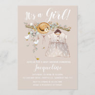 It's a Girl Floral Baby Shower Invitation