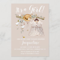 It's a Girl Floral Baby Shower Invitation