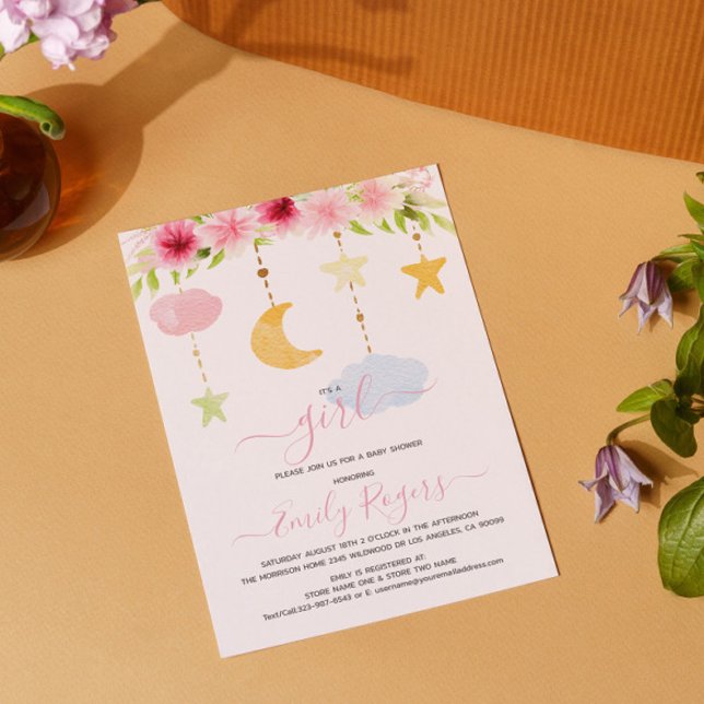 It's a girl floral baby shower party save the date (Creator Uploaded)