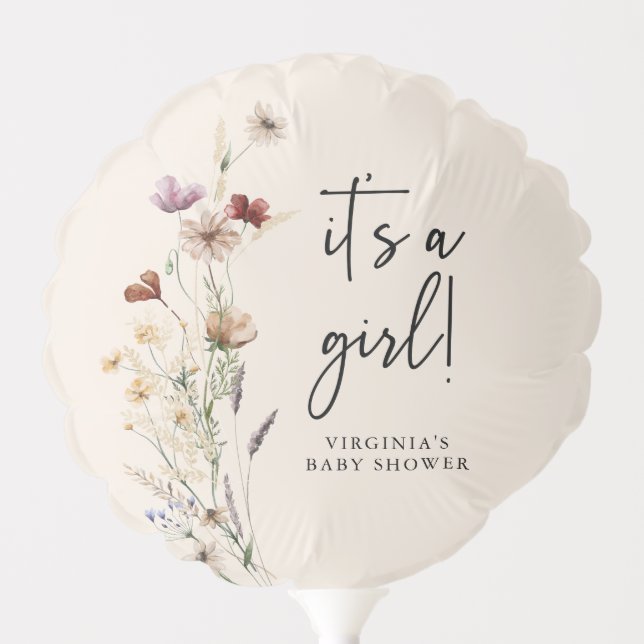 It's A Girl Floral Balloon (Front)