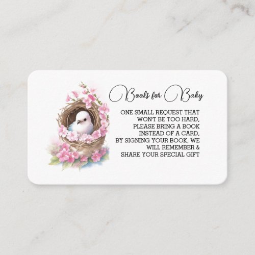 Its a girl floral birds nest baby shower  enclosure card