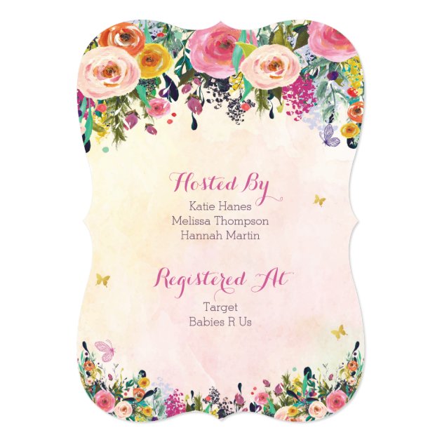 It's A Girl Floral Garden Baby Shower Invitation