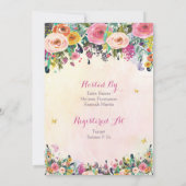 It's A Girl Floral Garden Baby Shower Invitation (Back)