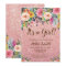 It's A Girl Floral Rose Gold Glitter Baby Shower