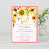 It's a Girl Floral Sunflower Garden Baby Shower Invitation (Standing Front)