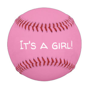 It's A Girl Gender Reveal Baseball