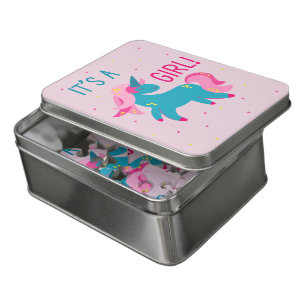 It's a Girl Gender Reveal Cool Unicorn Baby Shower Jigsaw Puzzle