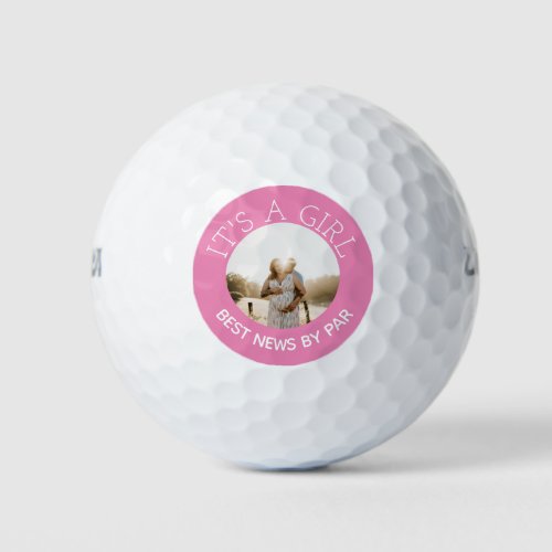 Its a girl Gender reveal photo Golf Balls