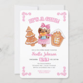 It's a Girl Gingerbread Baby Shower Invitation (Front)