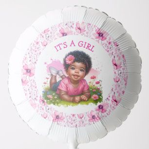 It's a Girl    Girl's Floral Baby Shower  Balloon