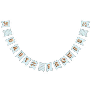 ITS a girl! Gold/blue bunting Flags